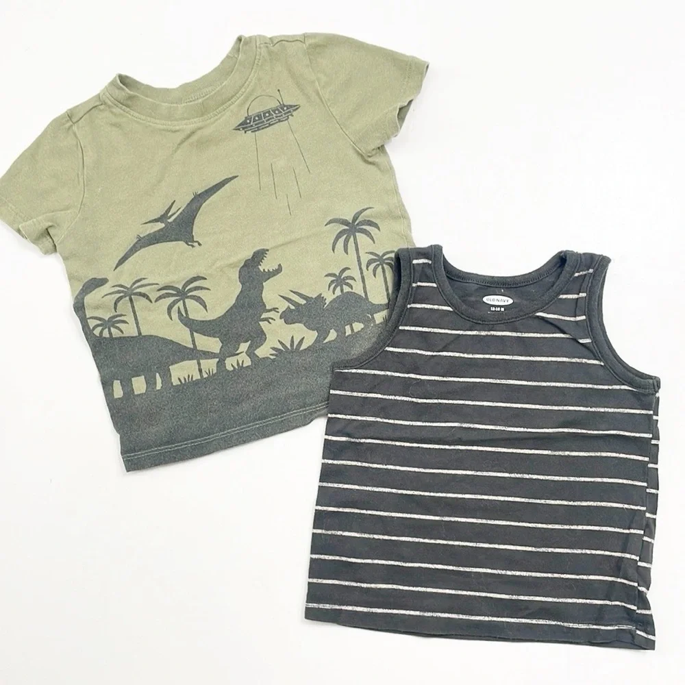 Old Navy baby boys tank top + short sleeve shirt